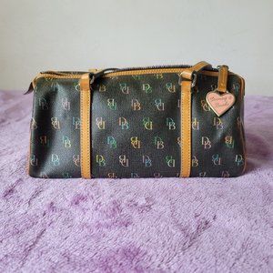 Dooney and Bourke Barrel Purse Signature Multicolor DB print